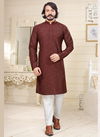 Brown Colour KUNJ D-8 Party And Function Wear Traditional Fancy Kurta Churidar Pajama Redymade Latest Collection 7015
